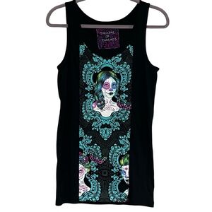 Theatre Threads Calavera Art Sugar Skulls Day of the Dead Tank Top Gothic Punk